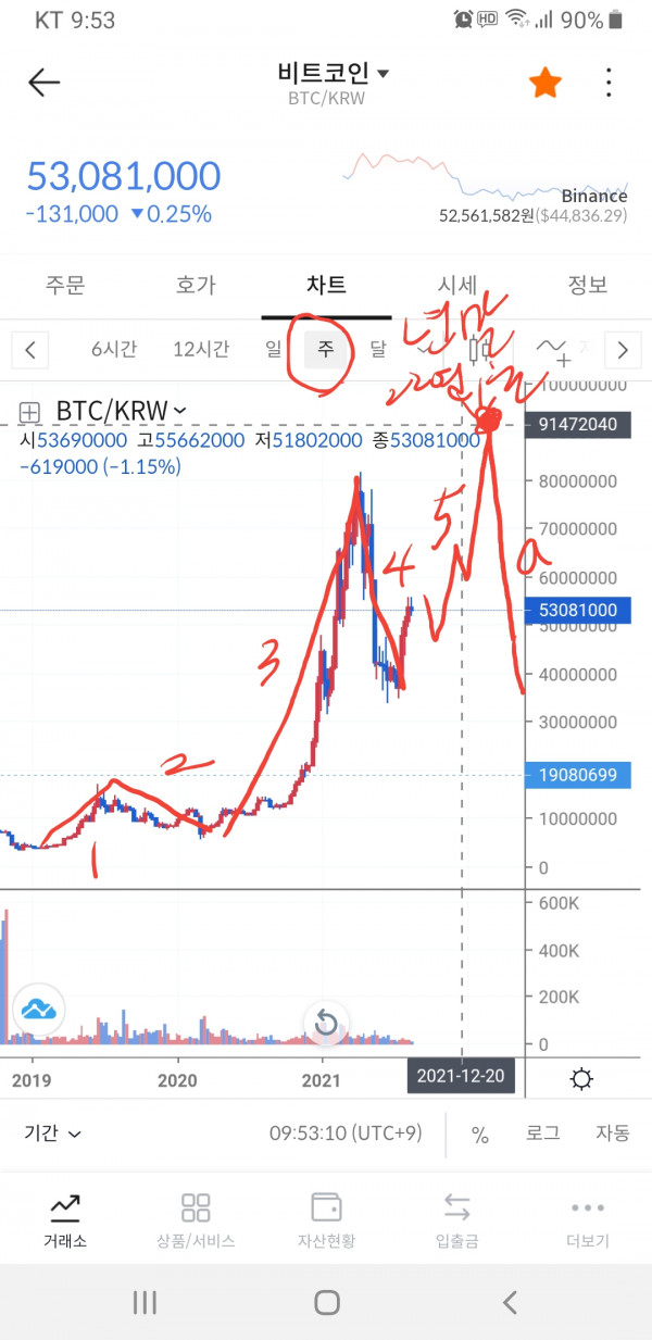 Screenshot_20210819-095602_bithumb.jpg : 비트코인 엘리어트파동 분석